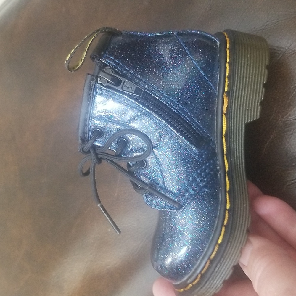 Dr Martens 1460 Blue Cosmic Glitter Boots - Picture 14 of 15